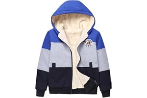 Gihuo Boy's Fleece Jacket Hoodie Sherpa Lined Jacket Zip Up Fleece Hooded Sweatshirt