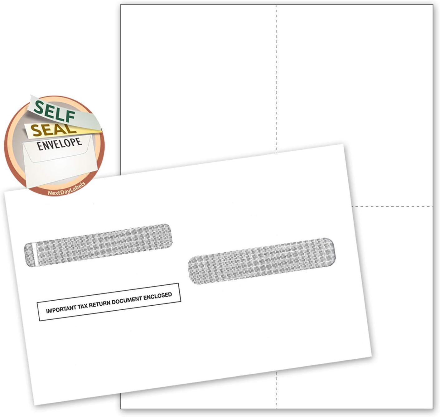W-2 Forms Blank Paper 4-Up Version"NO Instructions on Back" for Laser and Ink Jet Printer (Forms & Self Seal Envelopes) (50 Sets)