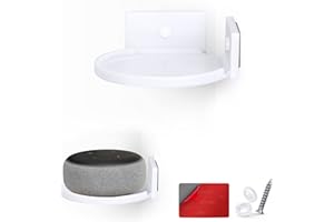 4” Small Floating Shelf, Adhesive & Screw in, for Bluetooth Speakers, Cameras, Plants, Toys, Books & More, Easy to Install Shelves Wall Mount, by Brainwavz (White)