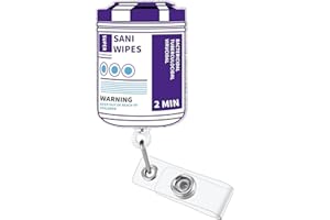 BEZTN Sani Wipes Funny Badge Reel, Cute Nurse Doctor Work Badge Holder with Retractable Clip, Nursing Student RN CNA LPN MA Medical Worker ID Name Badge Buddy, Fun Healthcare Badge Accessories