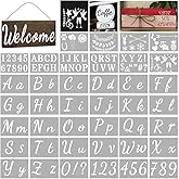 40Pcs Plastic Letter Stencils, Reusable Large Alphabet Stencils Plastic Lettering Number Guide Set for DIY Craft Spraying Pai