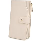UTO Wallet Women Vegan Leather Wristlet Snap Long Purse Credit Card Holder Elegant Clutch