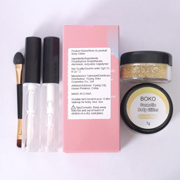 BOKO SPARKLE GLITTER POWDER 14G – COSMETIC IRIDESCENT GOLD GREEN FOR EYESHADOW, LIP, FACE PAINT, NAIL ART – CARNAVAL BODY MAKEUP, CHRISTMAS, CONCERT, PARTY, RAVE ACCESSORIES – AURORA