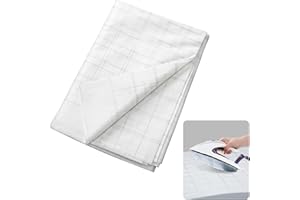 Breling Fusible Interfacing with 2''x2'' Grid Nonwoven Layout Iron On Polyester/Rayon Lightweight Interfacing for DIY Crafts Supplies(White,48 Inch X 4 Yard,Light Weight)