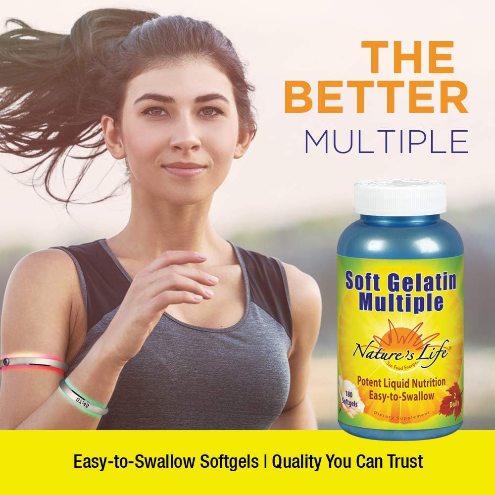 Nature’s Life Soft Gelatin Multiple | Complete Daily Multivitamin & Mineral Supplement With Iron | 180 Easy-to-Swallow Softgels | 3-Month Supply: Health & Personal Care