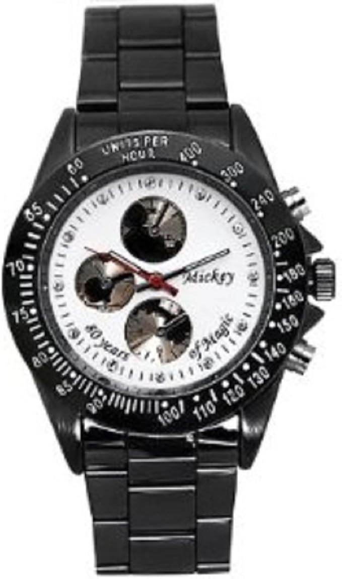 Amazon Disney ディズニー ミッキー 生誕80周年 記念 シークレット ミッキー腕時計 ガンメタ ブラック ブラックミッキー スワロフスキー 黒 白 並行 メンズ腕時計 腕時計 通販