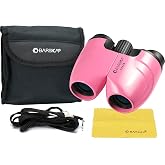 BARSKA Colorado 10x25 Compact Binoculars &ndash; Lightweight Pink Binoculars with BK-7 Porro Prisms, Fully Coated Optics, Center Focus, Ideal for Hiking, Bird Watching &amp; Travel