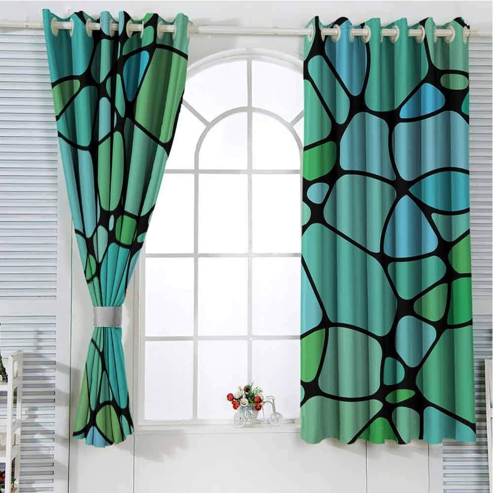 Seafoam Grommet Curtains 45 Inch Lenght, Lime Green Seafoam Blue Photo