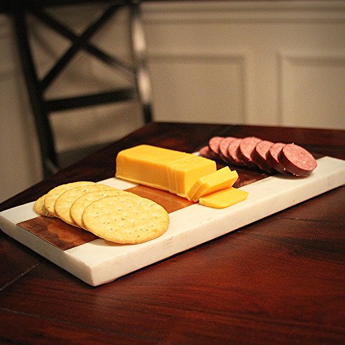 12" Marble Serving Charcuterie Board Platter with Solid Copper Inlay