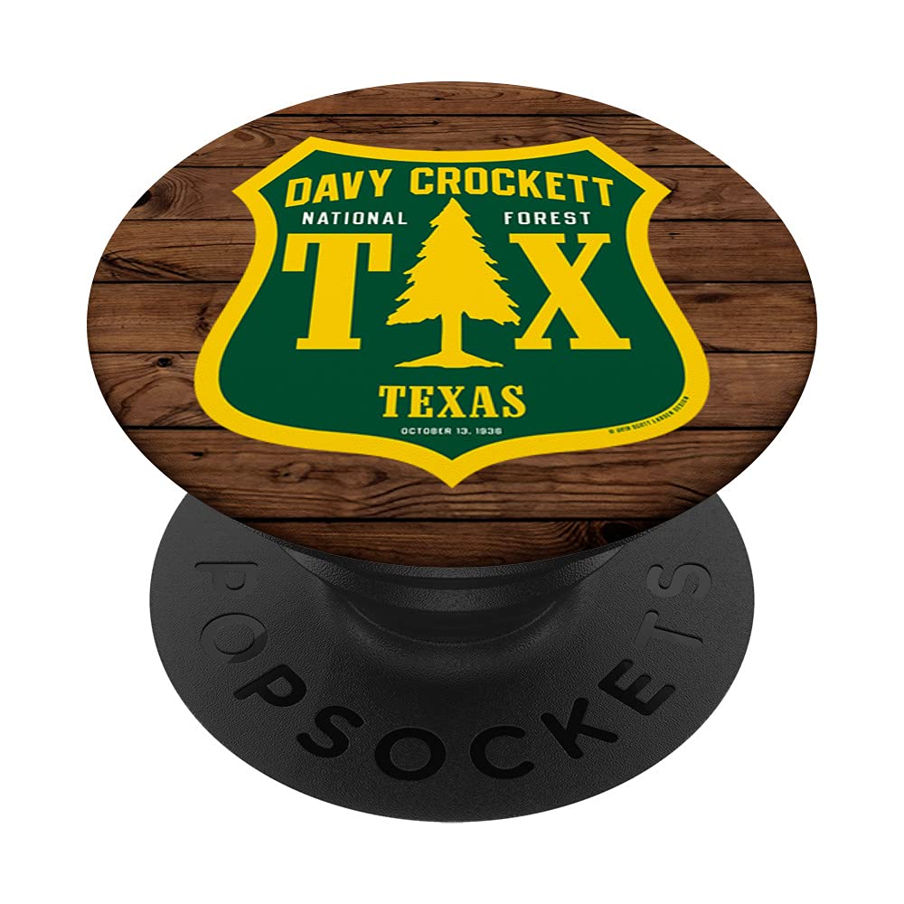 Davy Crockett National Forest Texas Shield Retro Style CLEAN PopSockets Swappable PopGrip