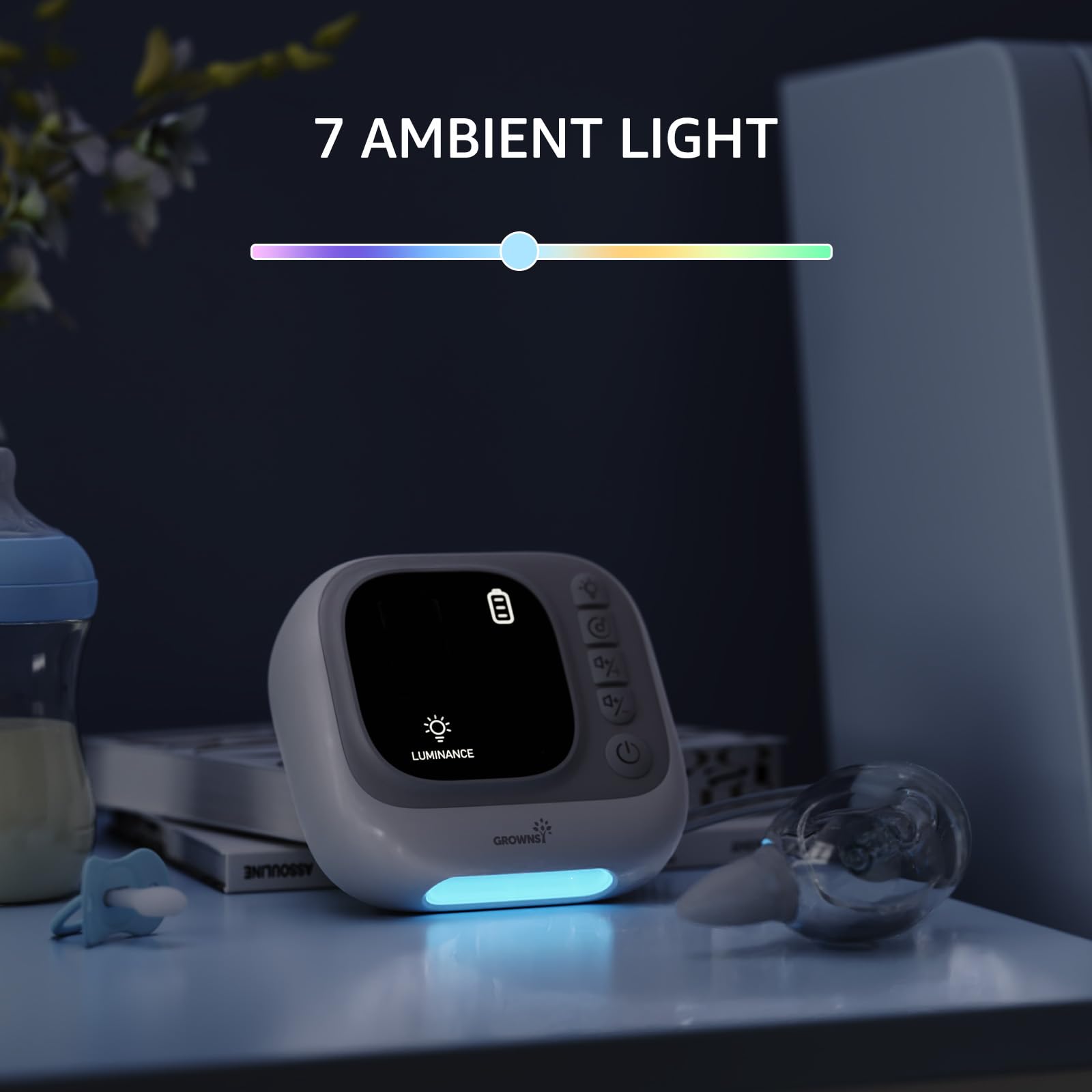 GROWNSY Nasal Aspirator for Baby, Hospital Grade Baby Nose Sucker, Electric Nose Suction with White Noise Function, Powerful 9 Levels Suction Adjustable, 4 Music and 7 Night Light Soothing