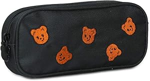 Liitrton Big Capacity Pencil Case Kids Girls Cute Bear Pen Pencil Bag Pouch Multi-Slot Students Suppliers for School Office College Girl Adult Simple Storage