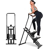 Sportneer Foldable Stair Stepper for Home Gym, Adjustable Resistance, Vertical Climber with Handlebar, Extended Step Range for Legs, Core & Glutes Workouts, Stair Master 440LBS Weight Capacity