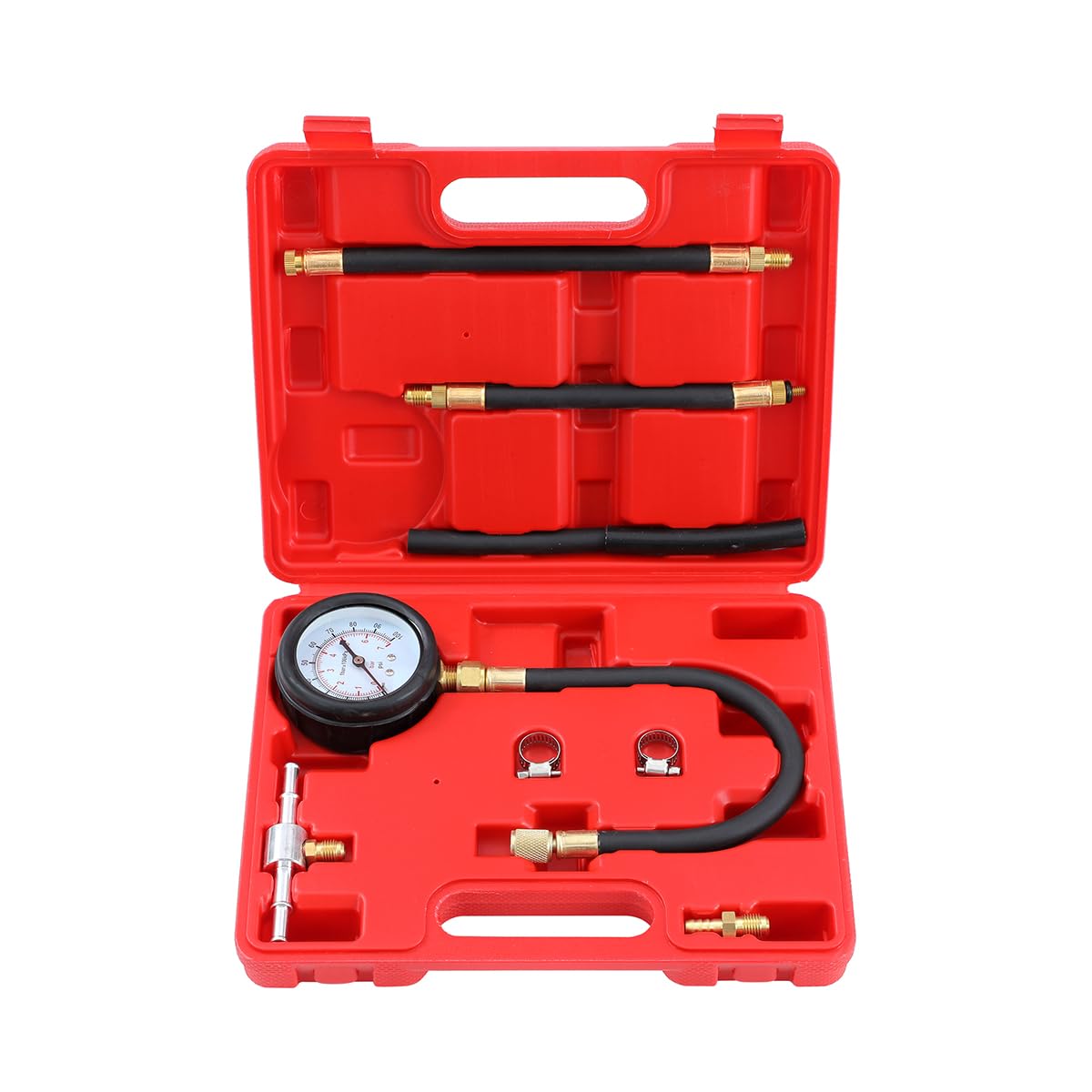 KATSU Fuel Injection Pump Pressure Gauge Tester Gasoline Diagnostic Toolkit for Petrol Diesel Engines Cars Trucks Motorcycles 449855