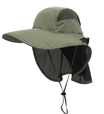 gg st Sonnenhut Herren Damen UPF 50+ Outdoor UV Summer Cap mit Nackenschutz Hiking Fischerhut Strand Faltbar Safari Buschhüte