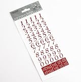 Italian Options 15mm Script Red Glitter Self Adhesive Sticker Numbers Craft