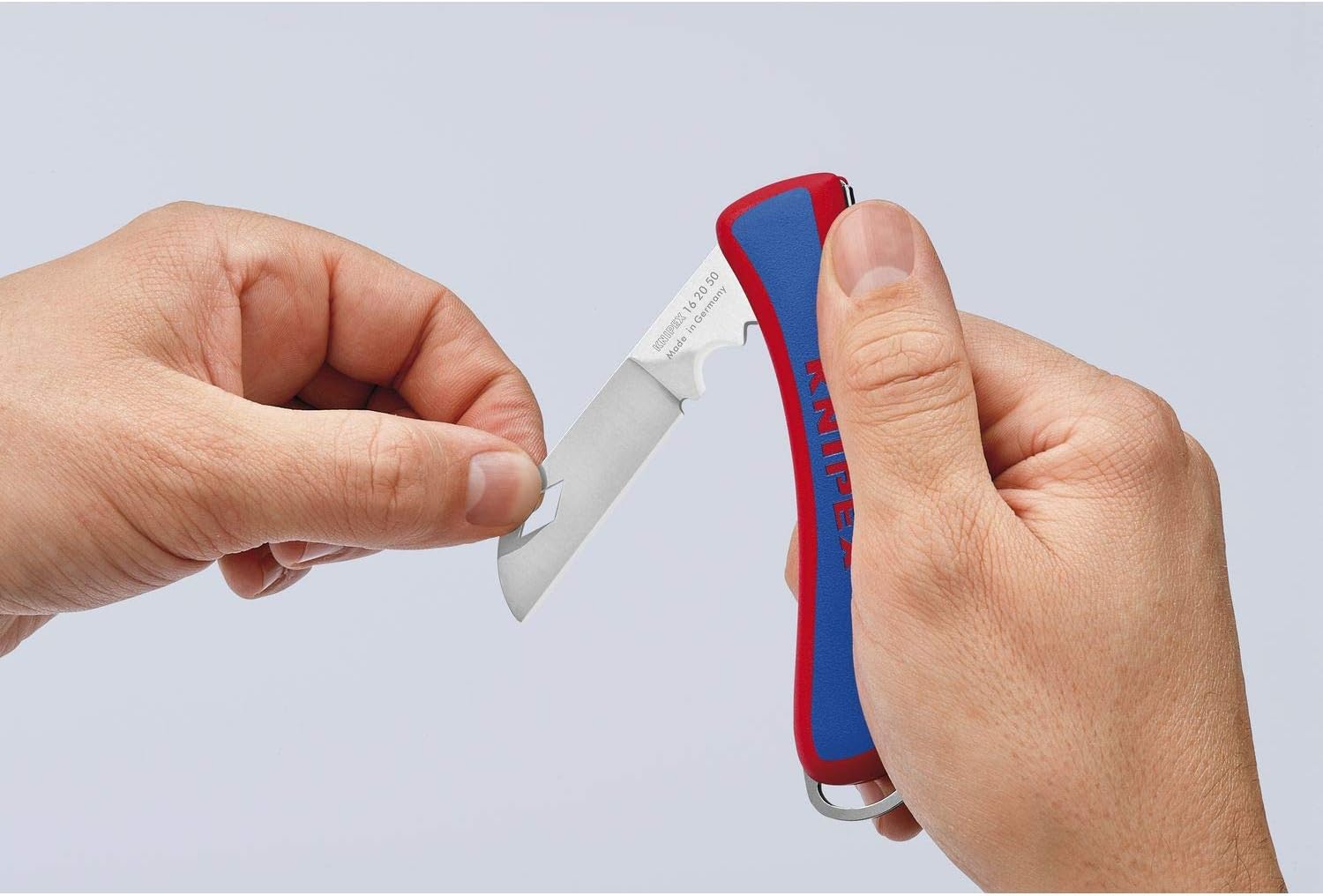 KNIPEX Folding Knife for Electricians in Blister 120 mm, 16 20 50 SB, Multi Color, 80 mm - Image 5