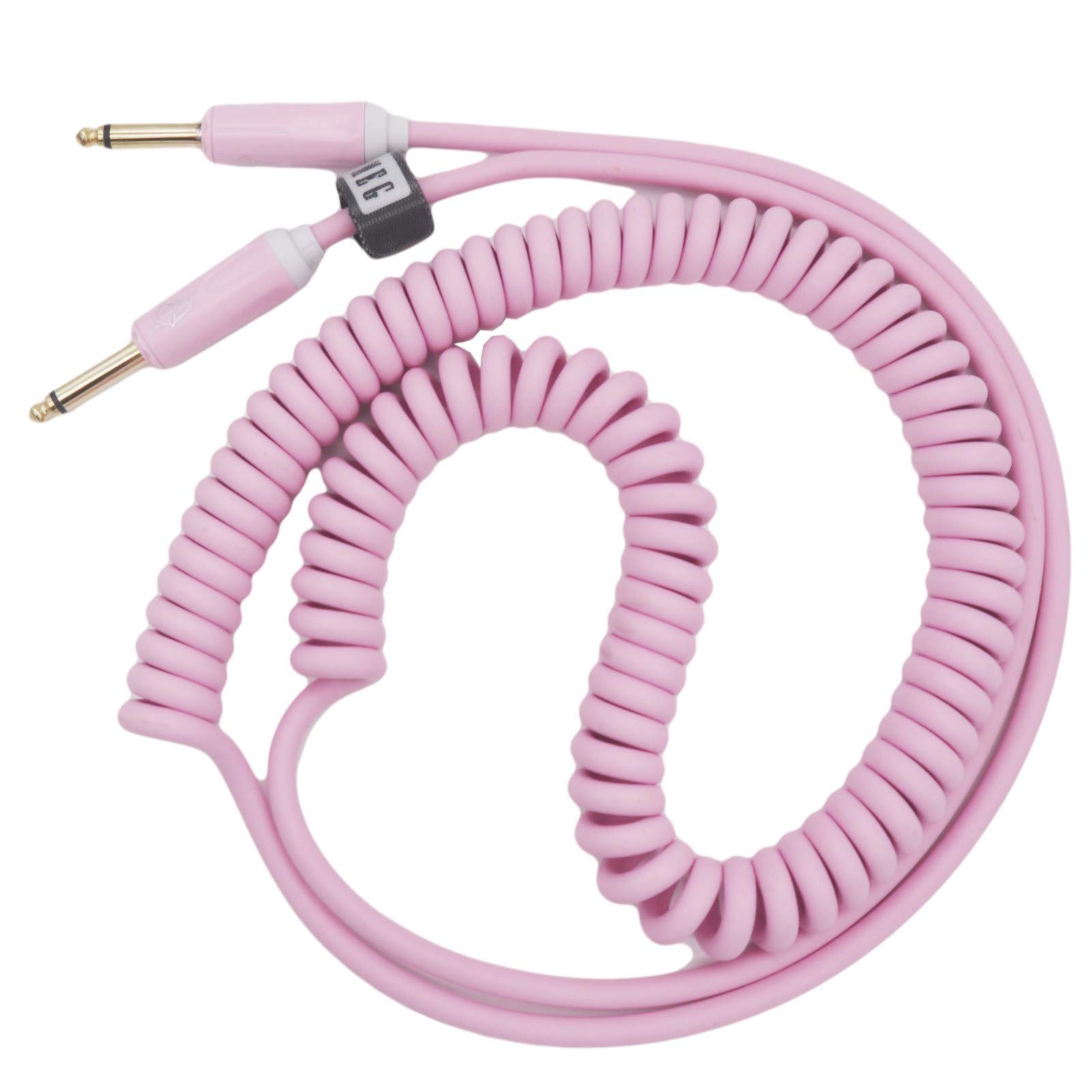 EITMOSS Coiled Guitar Cable Electric Instrument Cable 10 ft Curly Instrument Cable Stretchable Straight to Straight Dual Straight Plugs(Pink)