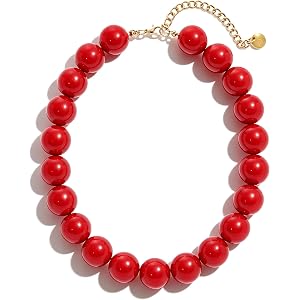 Lmzpjzml Chunky Beaded Necklaces for Women Colorful Bead Choker Necklace Trendy Adjustable Boho Collar Statement Necklace Han