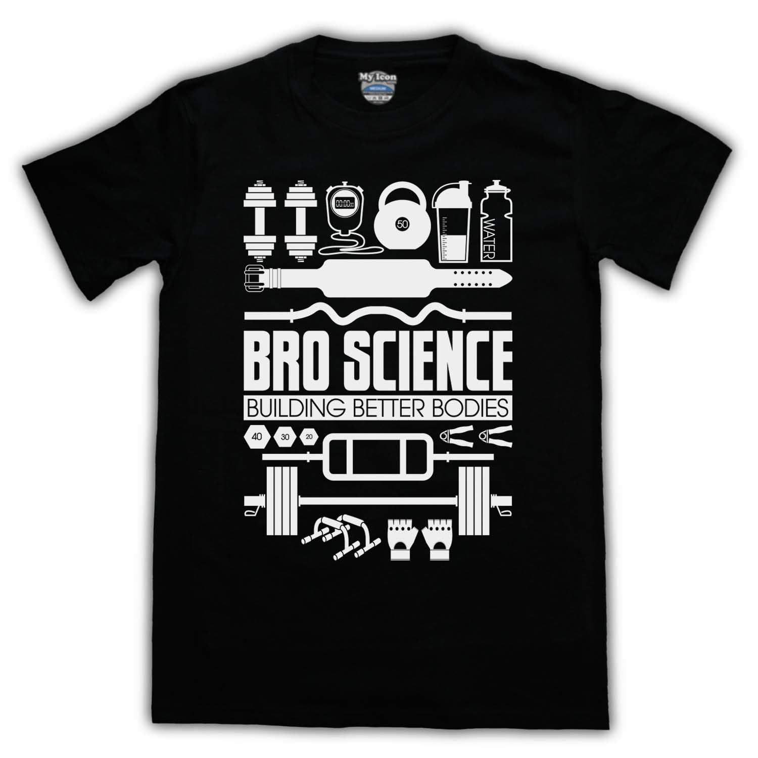 Bro Science Building Better Bodies Mens TShirt Amazon.co.uk Clothing