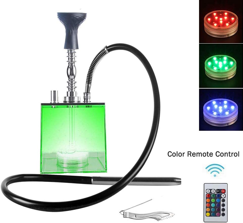 10pcs hookah shisha accessory led lights base for lighting up hookah Hookah Set LED Shisha Micro Modern Acrylic Bubble Hookah One Hose Big