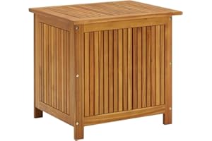 vidaXL Outdoor Storage Box, Deck Box with Lid, Storage Chest with Water-Resistant Bag Inside, 23.6''x19.7''x22.8'', Solid Acacia Wood