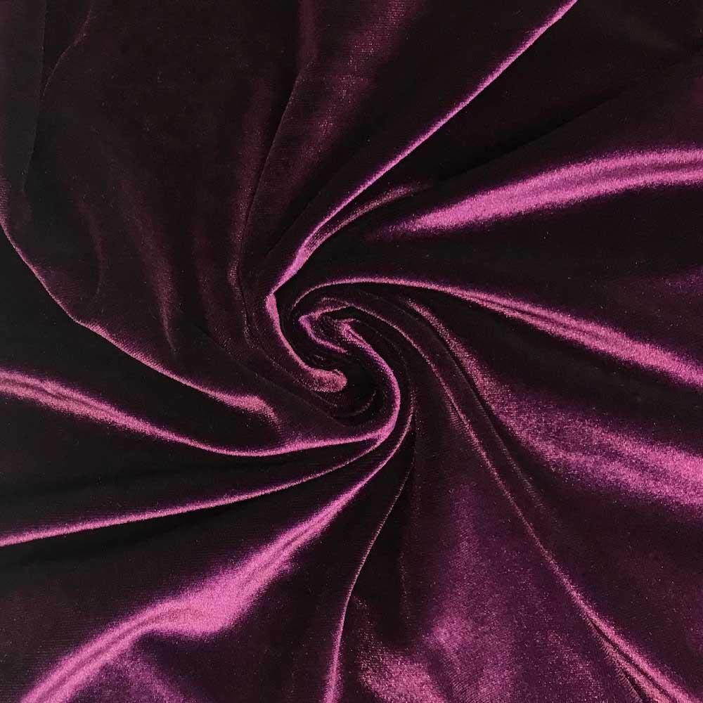 Three Crown Velvet Fabric Soft Strong Material - Home Decor, Curtains, Upholstery, Dress - 112cm Wide (Plum, 1 Meter) — image 1