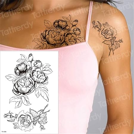 Tzxdbh 3pcs Noir Tatouage Fleur Manches De Tatouage