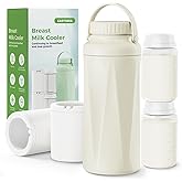 EASYVAVA 22oz Portable Breast Milk Cooler Bottle-Milk Cooler for Outdoor Travel, Keeps Fresh Cooling for 24+ Hours,Breastfeeding Essentials with 2pcs Bottle for Breastmilk Storage