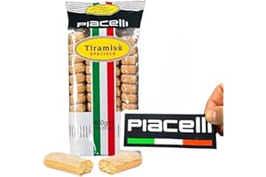 PIACELLI Lady Fingers Cookies with Light, Airy Texture - Tiramisu Cookies Ideal for Classic Tiramisu & Layered Desserts - Authentic Italian Soft Lady Fingers Includes Piacelli Logo Sticker (14.11 oz)