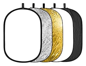 Neewer 5 in 1 Portable 24 x 36"/60 x 90cm Round Collapsible Multi Disc Photography Studio Photo Camera Lighting Reflector/Diffuser Kit with Carrying Case, Great for Photo Shoots and Taking Pictures in Accurate Lighting