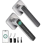 CHEN LCLILICHEN Smart Door Lock, Fingerprint Door Knob, 5 in 1 Digital Knob with APP/Keypad Code/IC Cards/Fingerprint/Keys, for Home Hotel Apartment Office