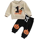 Gureui My First Halloween Baby Boy Outfit Newborn Long Sleeve Pumpkin Patch Sweatshirt Pants Toddler Infant Fall Clothes