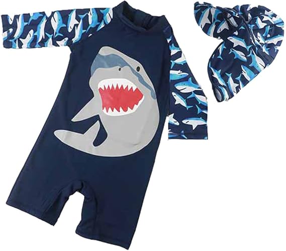 Amazon Co Jp Ymgot キッズ 水着 男の子 ラッシュガード サメ柄 ベビー 水着 キャップ付き 2点セット 服 ファッション小物 Amazon Co Jp Ymgot キッズ 水着 男の子 ラッシュガード サメ柄 ベビー 水着 キャップ付き 2点セット 服 ファッション小物