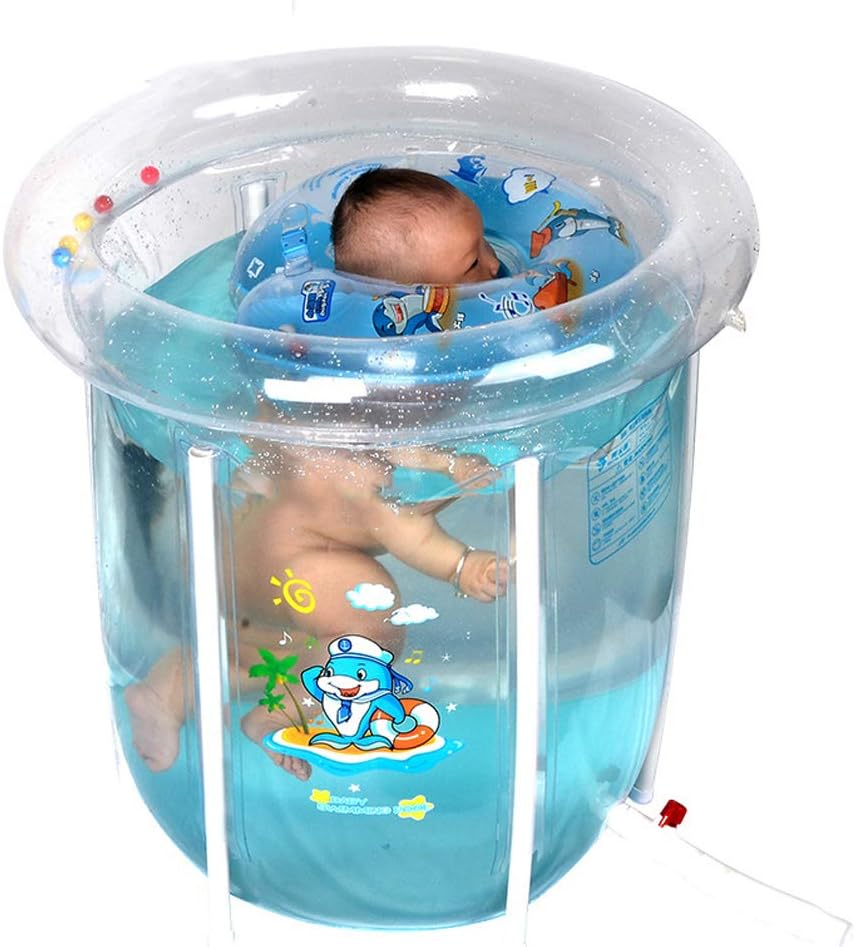 Bath Bucket, Child Baby Bath Pool Pool Inflatable Swimming Pool Soft Edge Beautiful Pattern Eco-Friendly PVC Drain Support Home High Temperature Resistance(78 * 78cm)