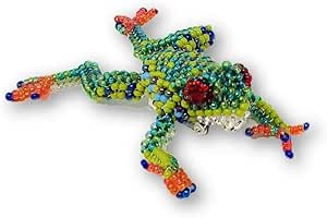 Mayan Arts Green Beaded Frog, Small Pin Accessory, Figurine, Brooch, Jewelry Accessory, Spring Fashion, Decorative Wear, Handmade in Guatemala 2.5 x 2 Inches