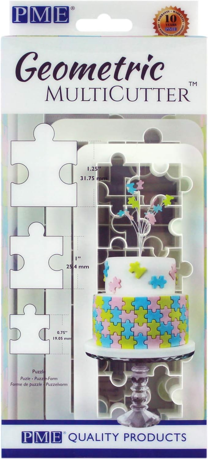 PME GMC154 Geometric Multicutters for Cake Design-Puzzle-Small, Medium & Large Size, Set of 3, White - Image 5