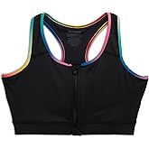 TomboyX Zip-Up Swim Top, Racerback Bathing Suit Compression Sport Swimming Bra UPF 50 Sun Protection, Size Inclusive (XS-6X)