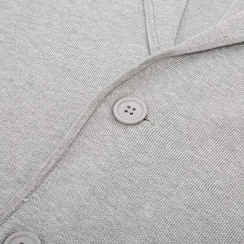 Men's Button Down Shawl Collar Cardigan Sweater Knit Blazer Grey L