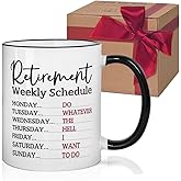 HIWERAN Retirement Weekly Schedule Gifts Funny Retirement Mug Gift, Christmas Mug Gift for Retired Men Women, Retiree Retired Gifts for Coworkers, Boss, Grandma, Grandpa, Dad, Mom 11 oz