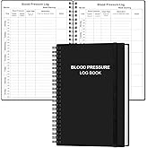 Blood Pressure Log Book - Record & Monitor Your Daily Blood Pressure, Heart Rate Readings at Home, 5.8" x 8.5", Black