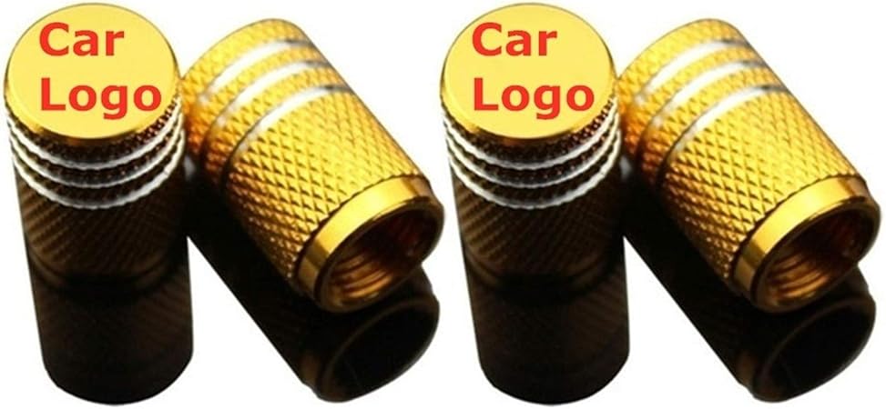 Amazon 一般的なタイヤバルブカバー 自動車部品タイヤバルブカバーメタルホイールカバー装飾は ロゴをカスタマイズすることができます バルブ キャップ Color Yellow Size For Shield エアバルブキャップ 車 バイク