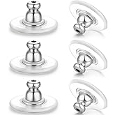 Hazifes Earring Backs for Heavy Droopy Earrings - 12mm/0.47 Inch Large Secure Locking Backs for Women & Men for Any Occasion, Durable and Stylish Earring Backing Replacement for Studs, Silver 6 PCS