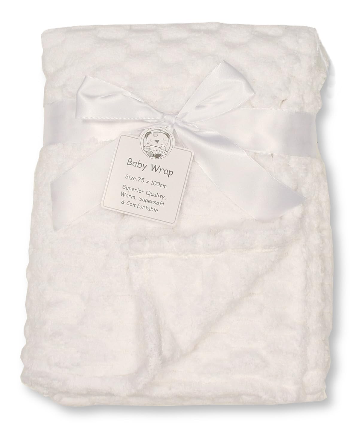 Baby Coral Fleece Wrap Blanket (White)