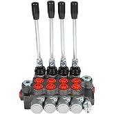 findmall Hydraulic Control Valve 4 Spool 11GPM Standard Double Acting Cylinder BSPP Interface