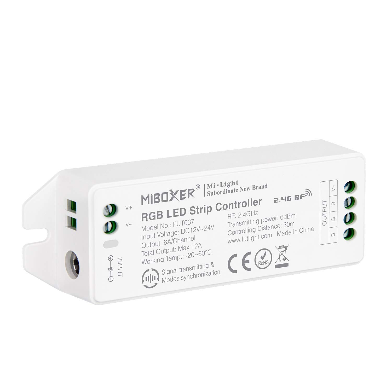 lighteu®, Milight Miboxer 2.4GHz RGB LED Strip Controller DC12V/24V Output Max.12A, FUT037M