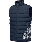 Rdruko Men's Winter Puffer Vest Insulated Quilted Water-Resistant Windproof Zipper Lightweight Sleeveless Work Fishing Hiking