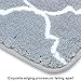 Homcomoda Microfiber Bathroom Shower Rug Geometric Bath Mats Washable Kitchen Floor Mats-17.72 by 47.24 Inch (Grey)