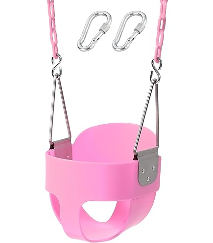 Braoses Columpio De Jardín Con Asiento EVA – Carga 150 Kg, Cuerdas Ajustables 120-210 Cm, Rosa