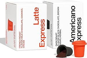 SATURNBIRD Express Instant Coffee, Latte & Americano Flavor Mix—Dark Roast, Instant Cold Brew Iced Coffee, Freeze Dried Arabica Powder, 24 Single Serve Coffee Packets for Traveling Camping Home